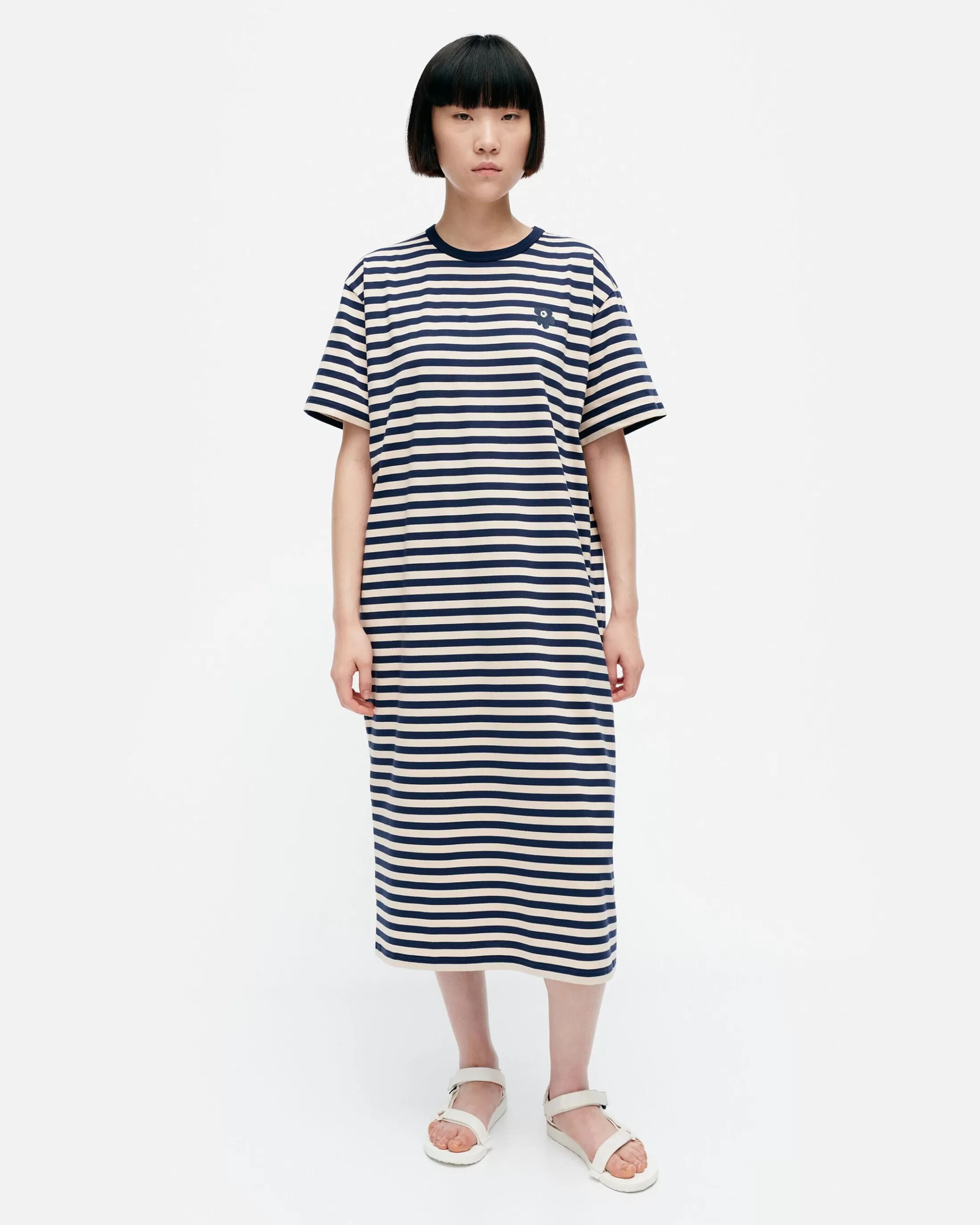 Marimekko Kioski Tasaraita Oversized Trikoomekko Best Sale