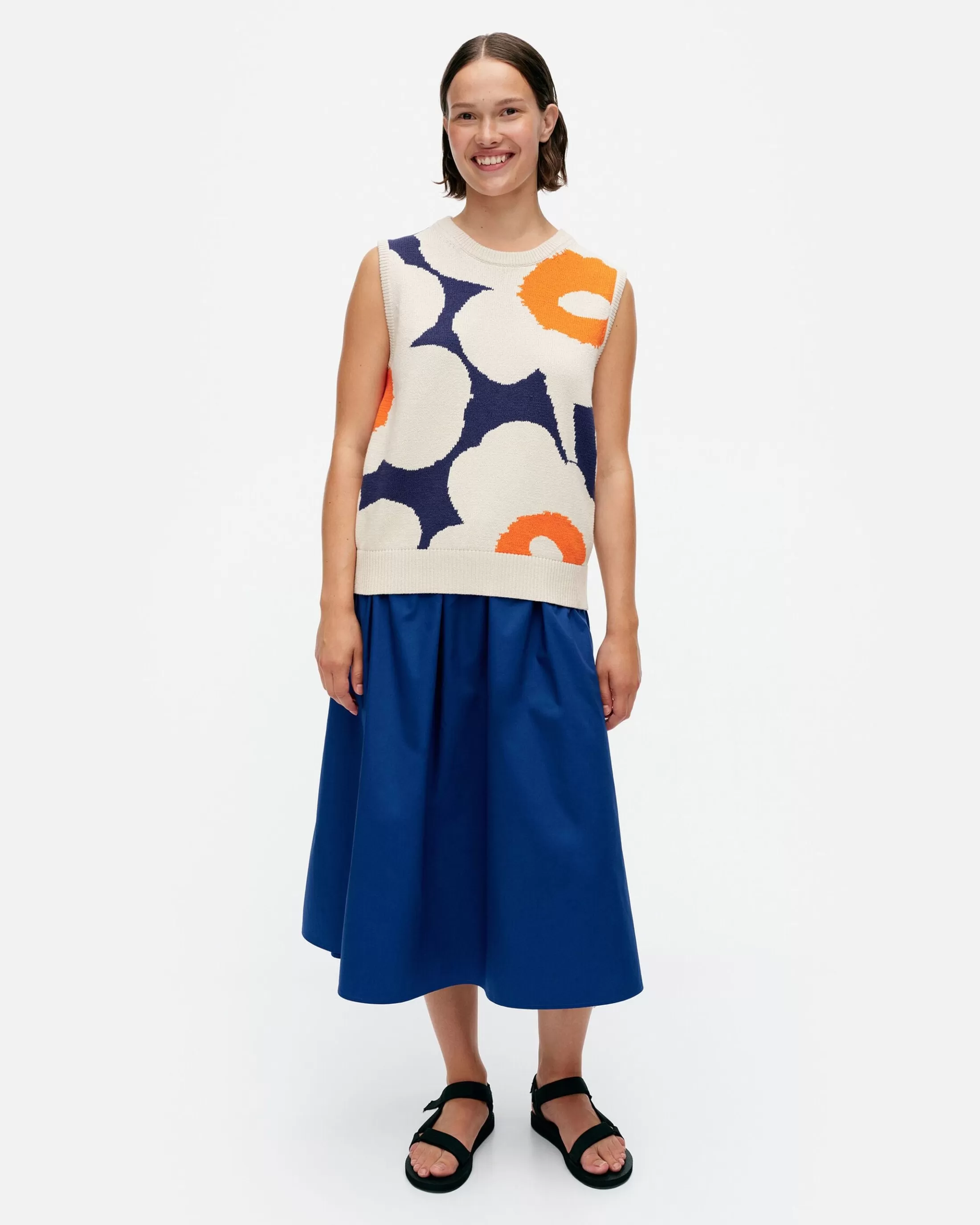 Marimekko Pioneeri Unikko Puuvillaneuleliivi New